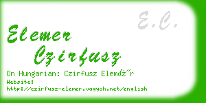 elemer czirfusz business card